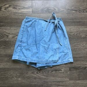 Vintage Denim Wrap Skort